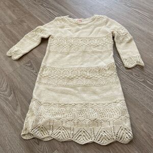 Cat and Jack Kids M 7/8 cream sweater dress